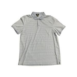 Calvin Klein CK Collared Polo Blue Striped Short Sleeve Shirt Three button SZ XL